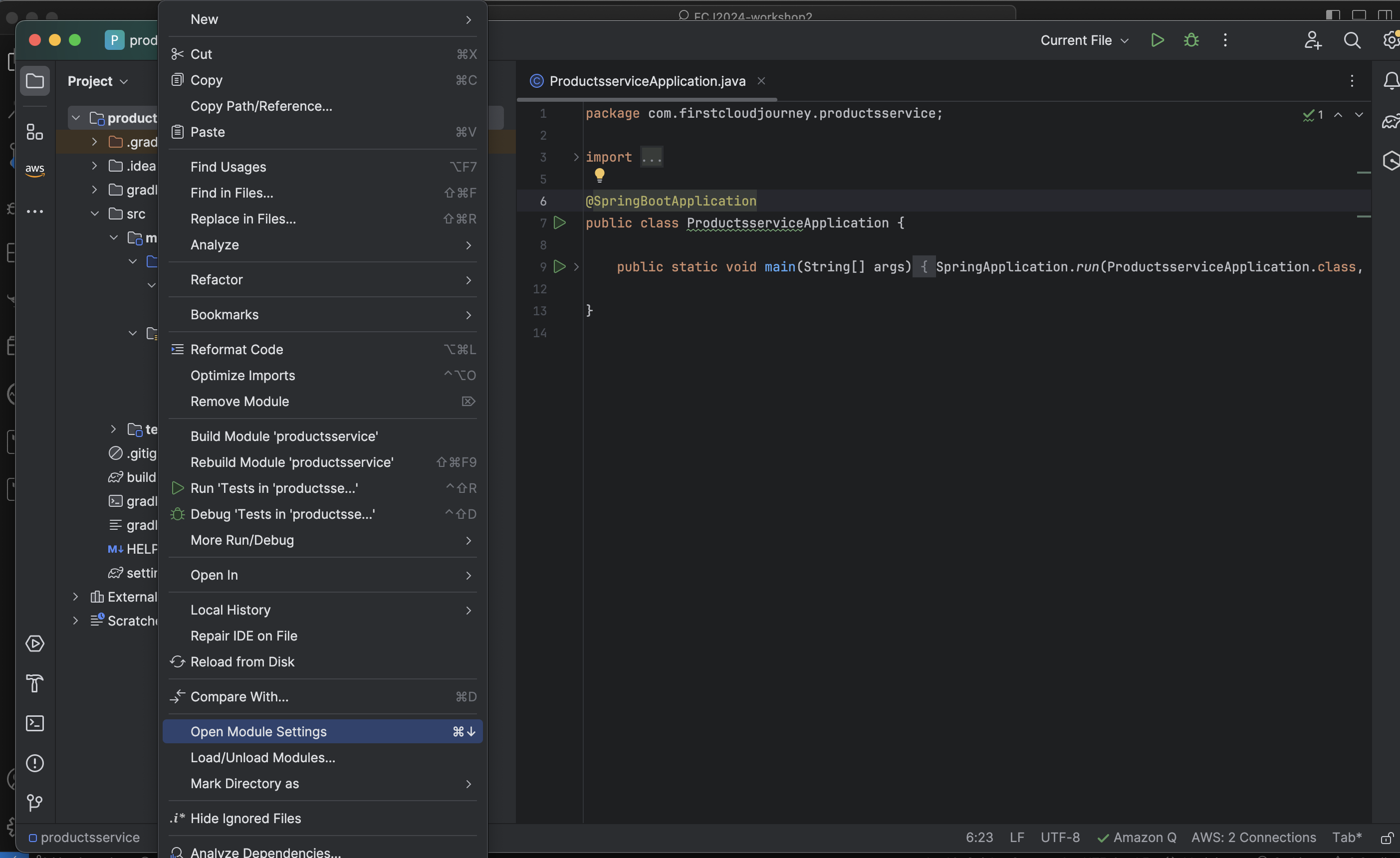 Open Module Settings